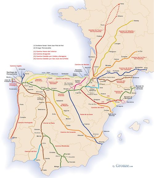 Camino-de-Santiago-Map